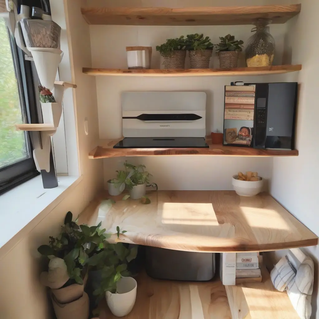 Maximizing Storage with Corner Shelves in a Tiny Home